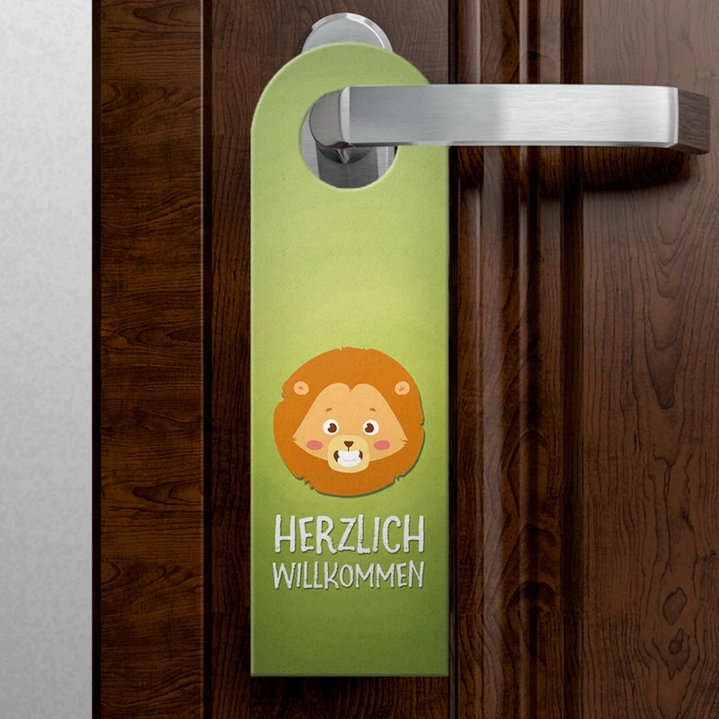 Verbot oder willkommen Türhänger mit Tier Motiv fürs Kinderzimmer - Kind Kinder Zimmer Zimmertüre