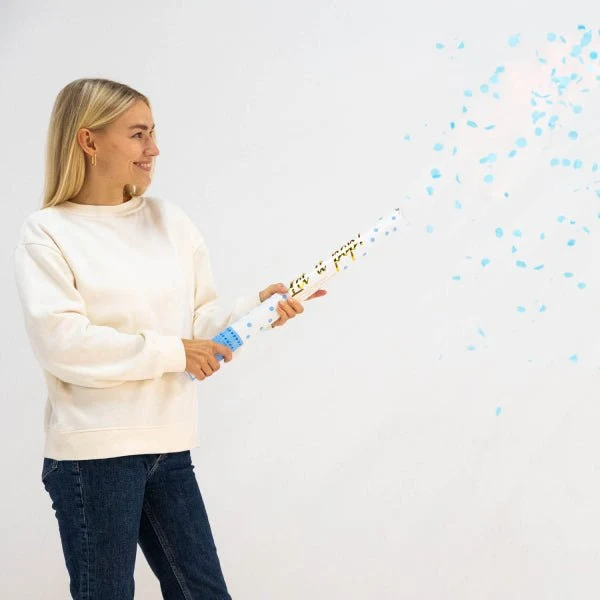 Hellblaue Konfettikanone 60cm