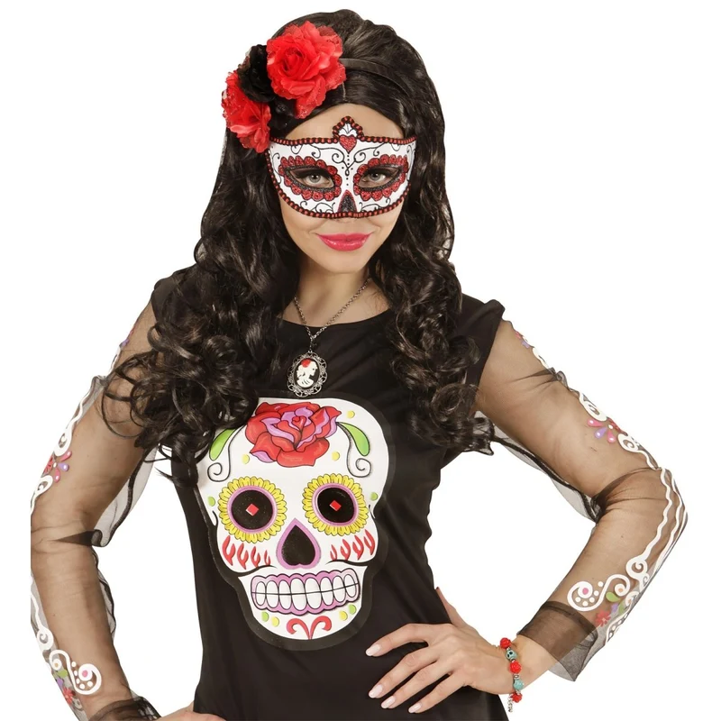 Halloween Armband Rot Blau Totenkopf