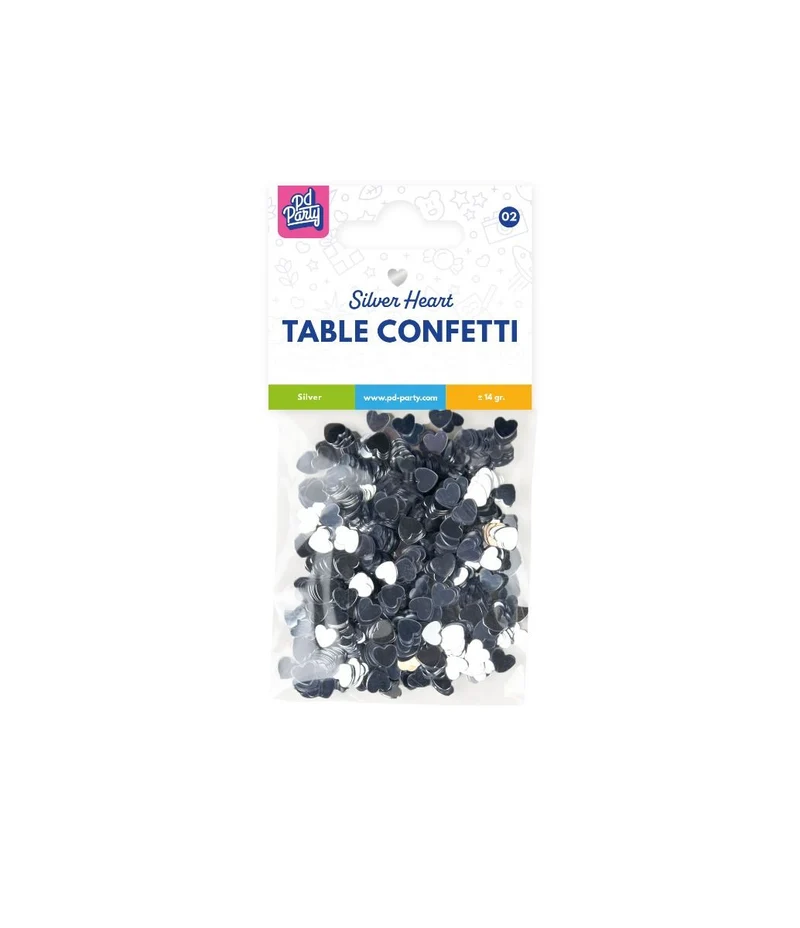 Herzen Tisch Konfetti Silber 14gr