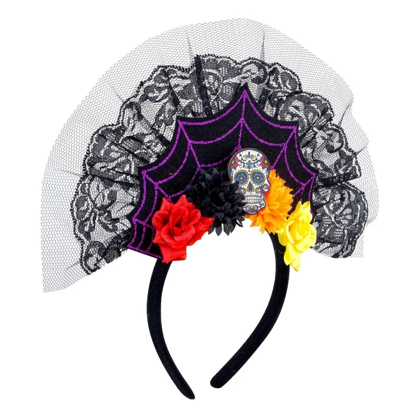 Dia De Los Muertos Haarband Fächer