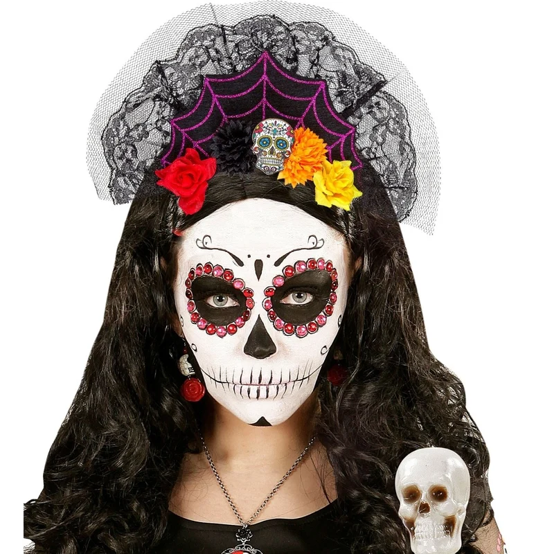 Dia De Los Muertos Haarband Fächer