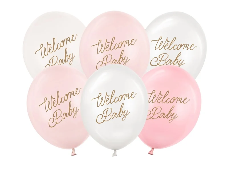 Hallo Baby Ballons Rosa 30cm 6Stück