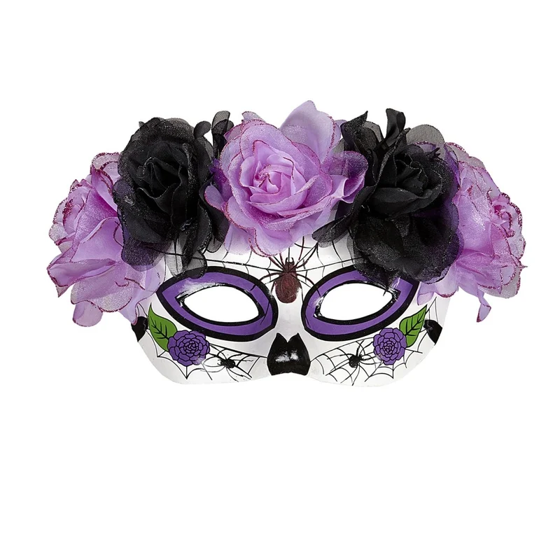 Dia De Los Muertos Augenmaske Lila Rosen