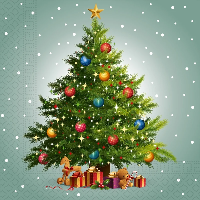 Weihnachtsservietten Weihnachtsbaum 33cm 20Stück